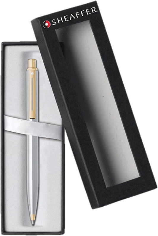 Sheaffer Sentinel Ball Pen Brushed Chrome In Luxury Gift Box Sheaffer Ballpoint