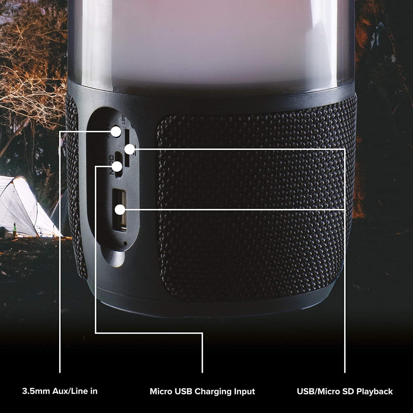 Daewoo Soundglow Bluetooth Speaker Multi-Coloured LED Bluetooth Aux 1800mA Battery 6W Power Audio Output