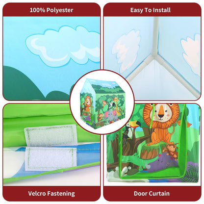 SOKA Animal Jungle Playhouse for Kids Indoor Outdoor Foldable Play Tent Camping