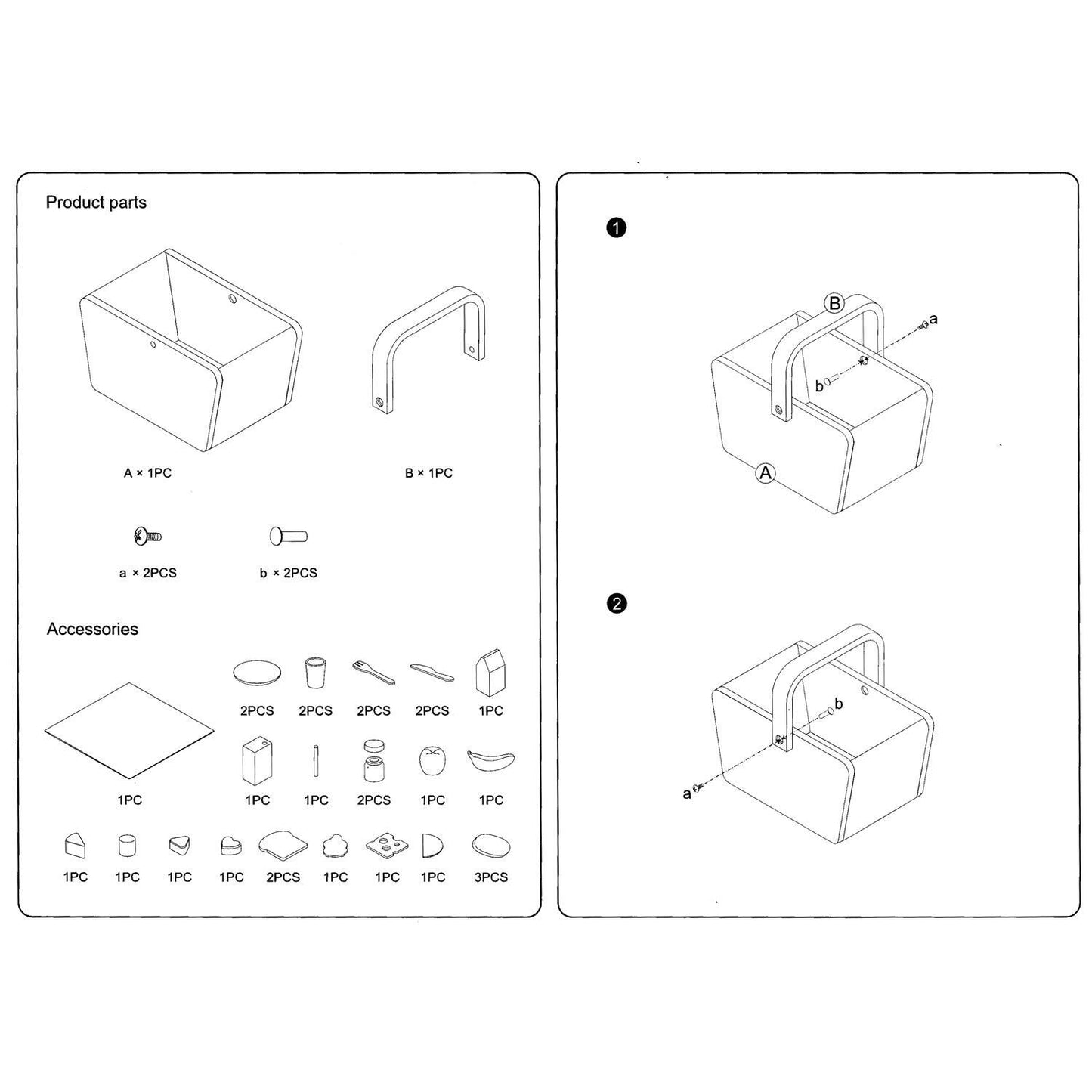 SOKA Wooden Happy Day Picnic Pretend Play Traditional Picnic Basket for Kids 3+