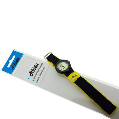 Relda Children's Analogue Nite-Glo Quartz Luminous Dial Yellow & Black Velcro Strap Girls/Boy Watch REL59