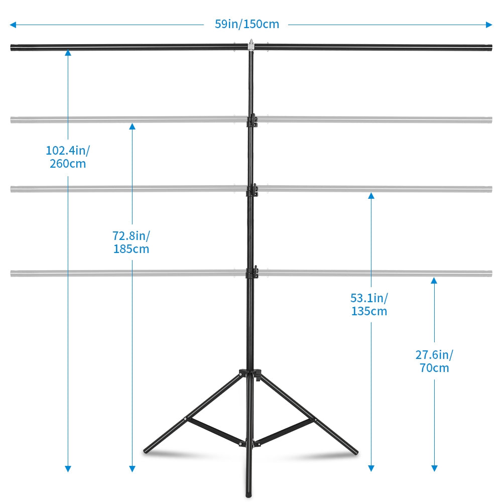 Kshioe improved version with 150cm cross bar T-shaped bracket iron black photography Stand