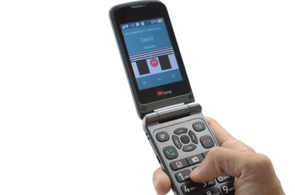 TT950 3G Flip Android Simple Whatsapp Mobile Phone & In Car Charger, Dock Charger, CX9 Holster Case & O2 Sim Card