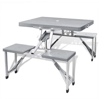 Foldable Camping Table Set with 4 Stools Aluminium Extra Light