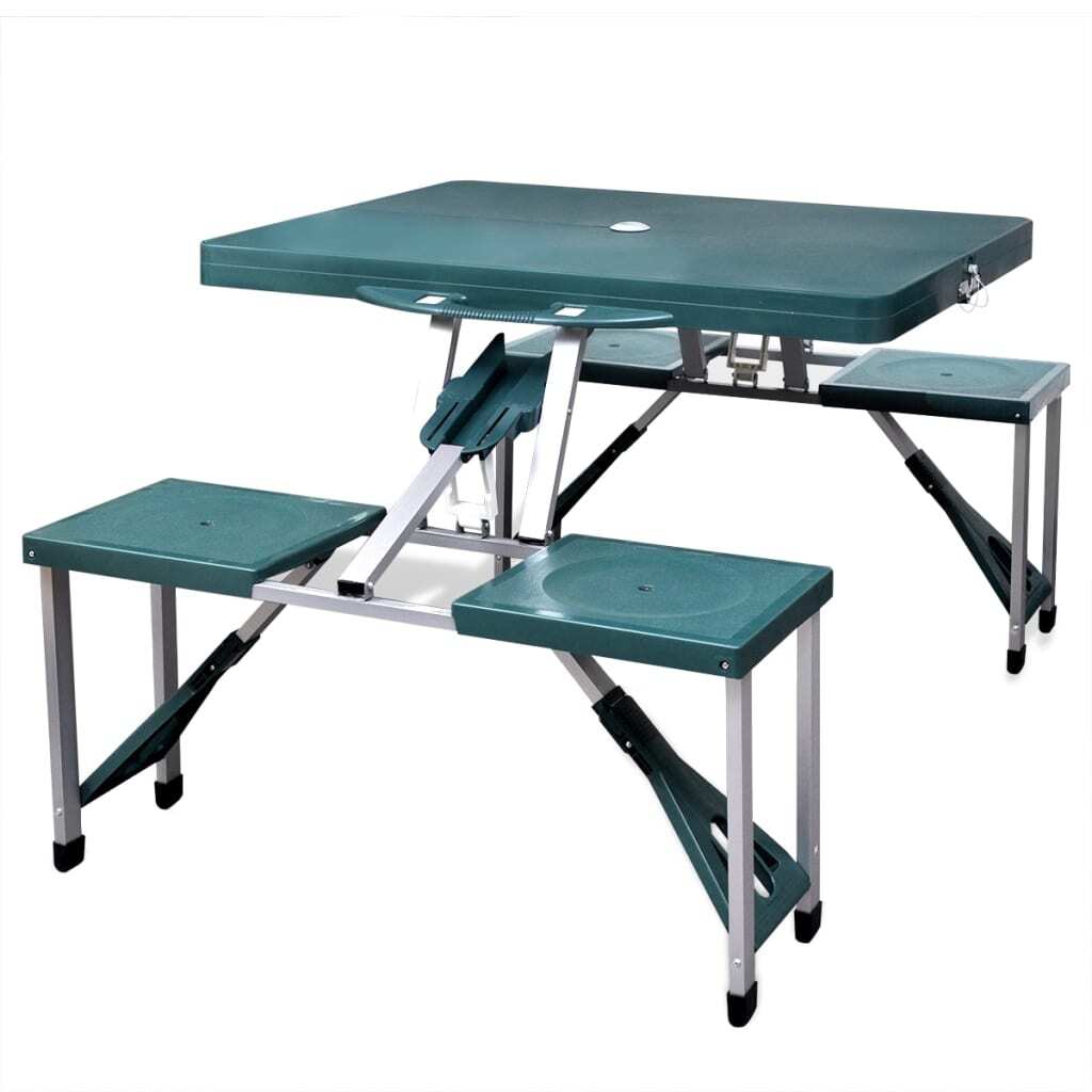 Foldable Camping Table Set with 4 Stools Aluminium Extra Light