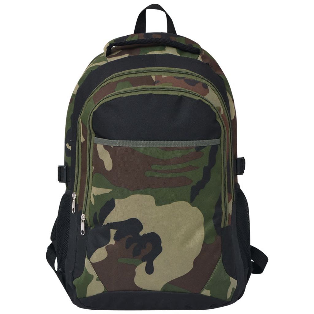 School Backpack 40 L in Camouflage, Black ,Grey & Green