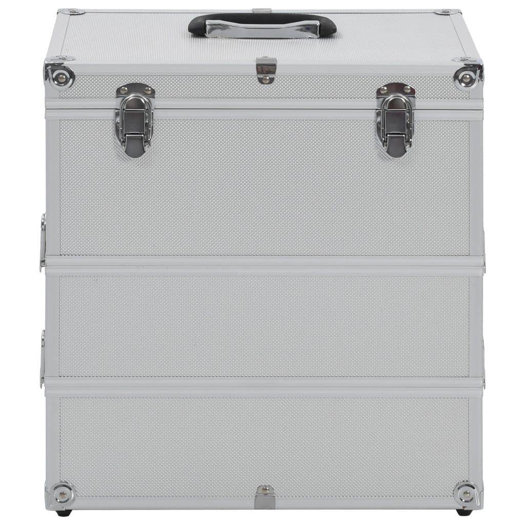 Make-up Case 37x24x40 cm Silver, Black & Pink Aluminium