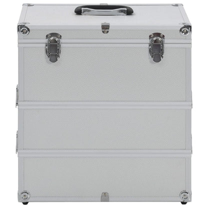 Make-up Case 37x24x40 cm Silver, Black & Pink Aluminium