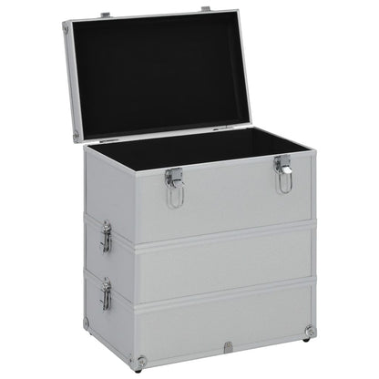 Make-up Case 37x24x40 cm Silver, Black & Pink Aluminium