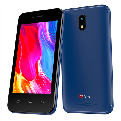 TTfone TT20 BLUE Smart 3G Mobile Phone with Android GO - 8GB - Dual Sim - 4Inch Touch Screen with Vodafone Sim Card