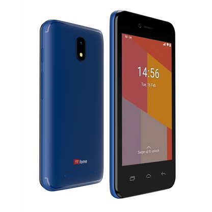 TTfone TT20 BLUE Smart 3G Mobile Phone with Android GO - 8GB - Dual Sim - 4Inch Touch Screen with Vodafone Sim Card