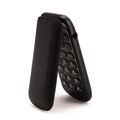 TTfone TT140 BLACK Camera Bluetooth Cheapest Folding Easy Mobile Phone with Vodafone PAYG Sim Card