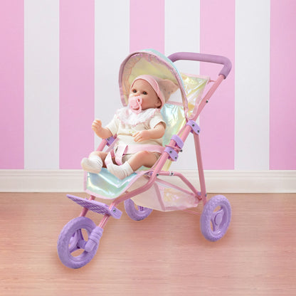 Olivia's Little World Dreamland Baby Doll Pram Pushchair Stroller with Storage
