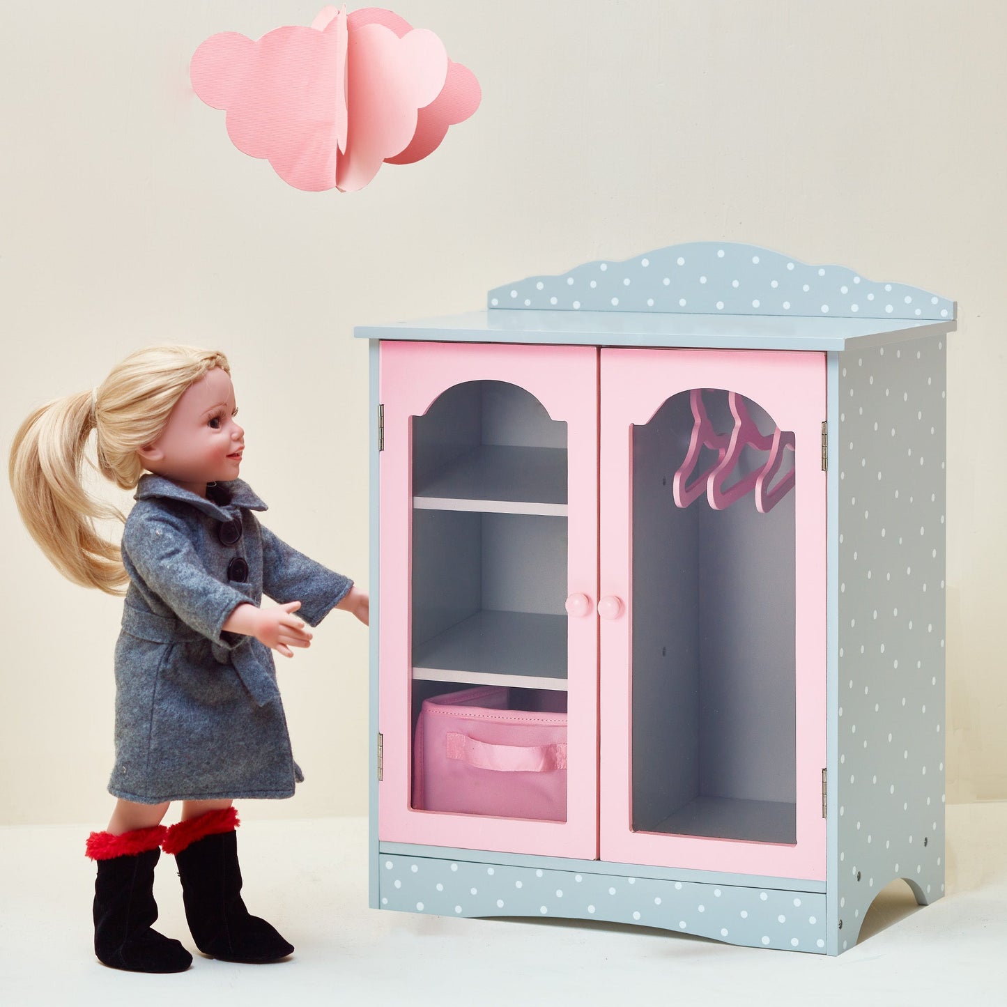 Olivia's Little World 18 Inch Doll Closet Doll Furniture With Hangers TD-0210AG