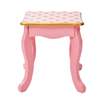 Fantasy Fields Dressing Tables Vanity Table w/ Mirror Stool Polka Dot TD-11670L