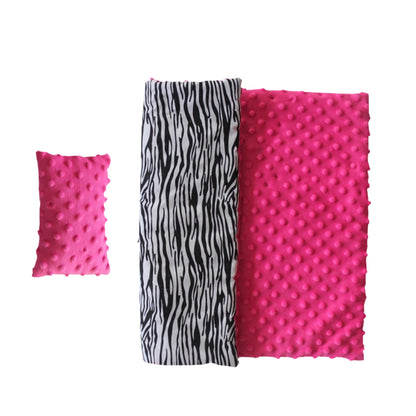 Olivia's Little World Doll Single Bed Purple & Bedding Set Zebra TD-11929-1H