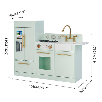 Childrens Little Chef Chelsea Wooden Play Kitchen Mint TD-12302M