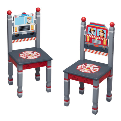 Fantasy Fields Lil Fire Fighters Childrens Kids Wooden 2 Chair Set TD-12514A2