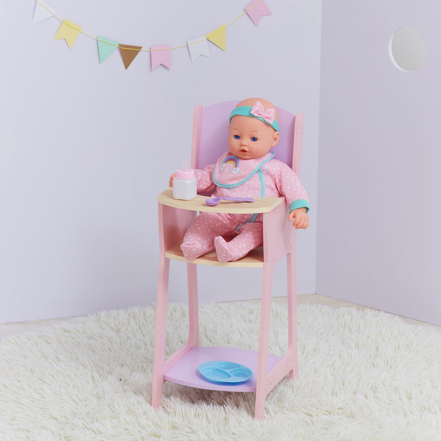 Olivia's Little World Wooden Doll High Chair 18" Baby Doll Furniture TD-12878A