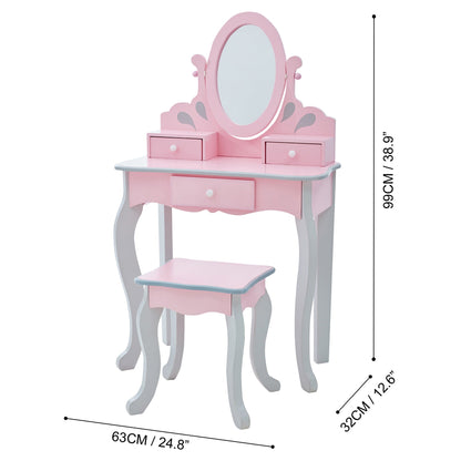 Fantasy Fields Pink Dressing Tables Vanity Table With Mirror & Stool TD-12851A