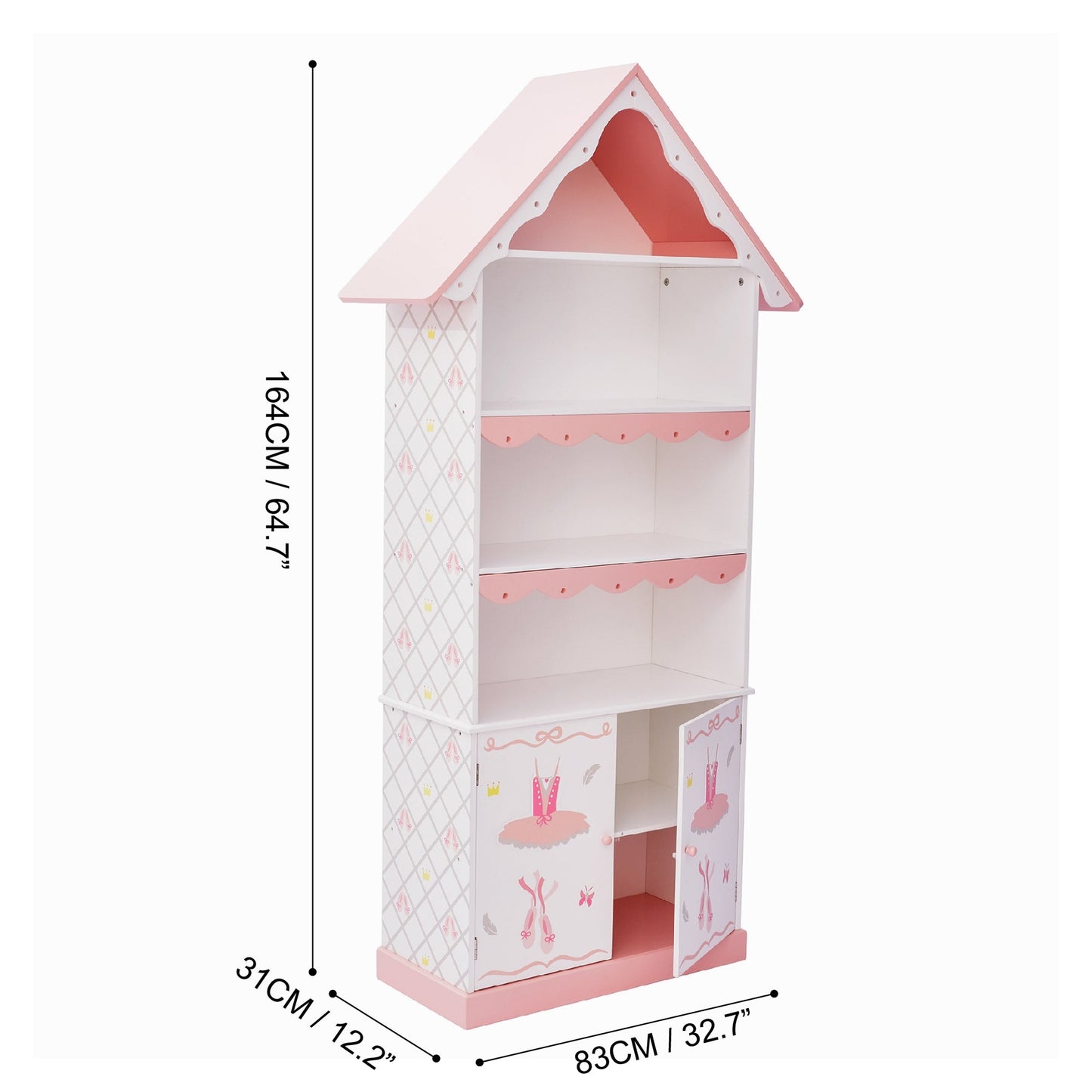 Kids Swan Lake Bookcase by Fantasy Fields Wooden Book Shelf Rack Tidy TD-12717A