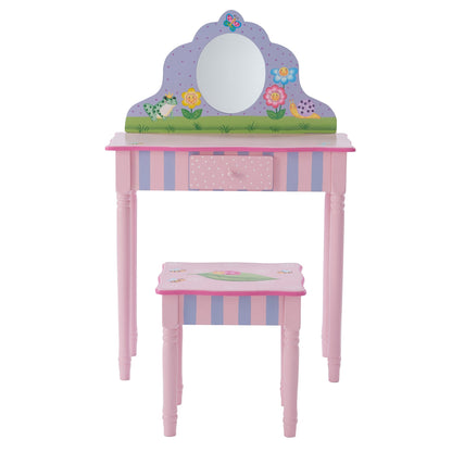 Fantasy Fields Childrens Play Wooden Vanity Table, Stool Set & Mirror TD-13245A