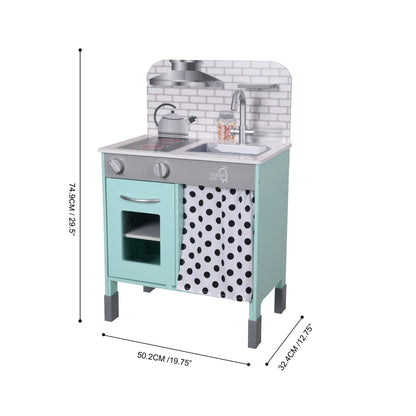 Little Chef Philly Modern Interactive Wooden Play Kitchen, Blue