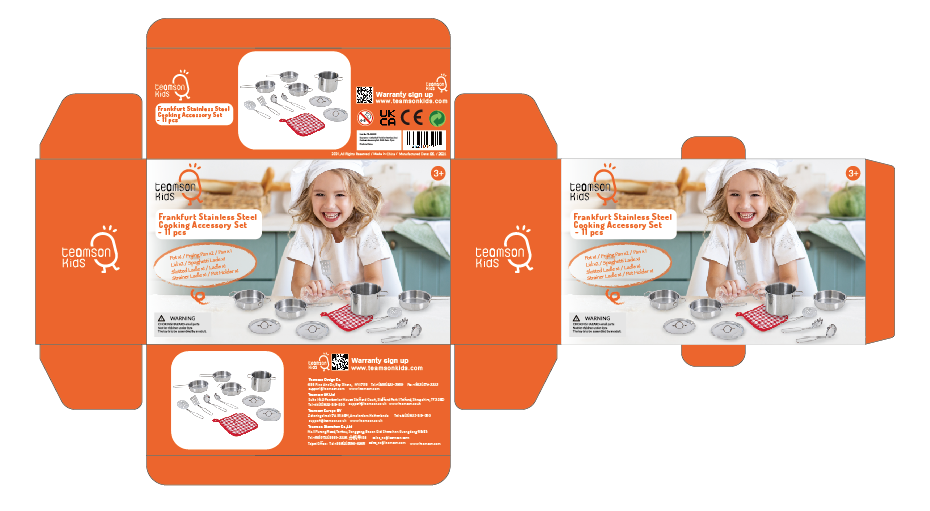 Play Cooking Accessory Set Steel 11 pcs Frankfurt TK-M00001