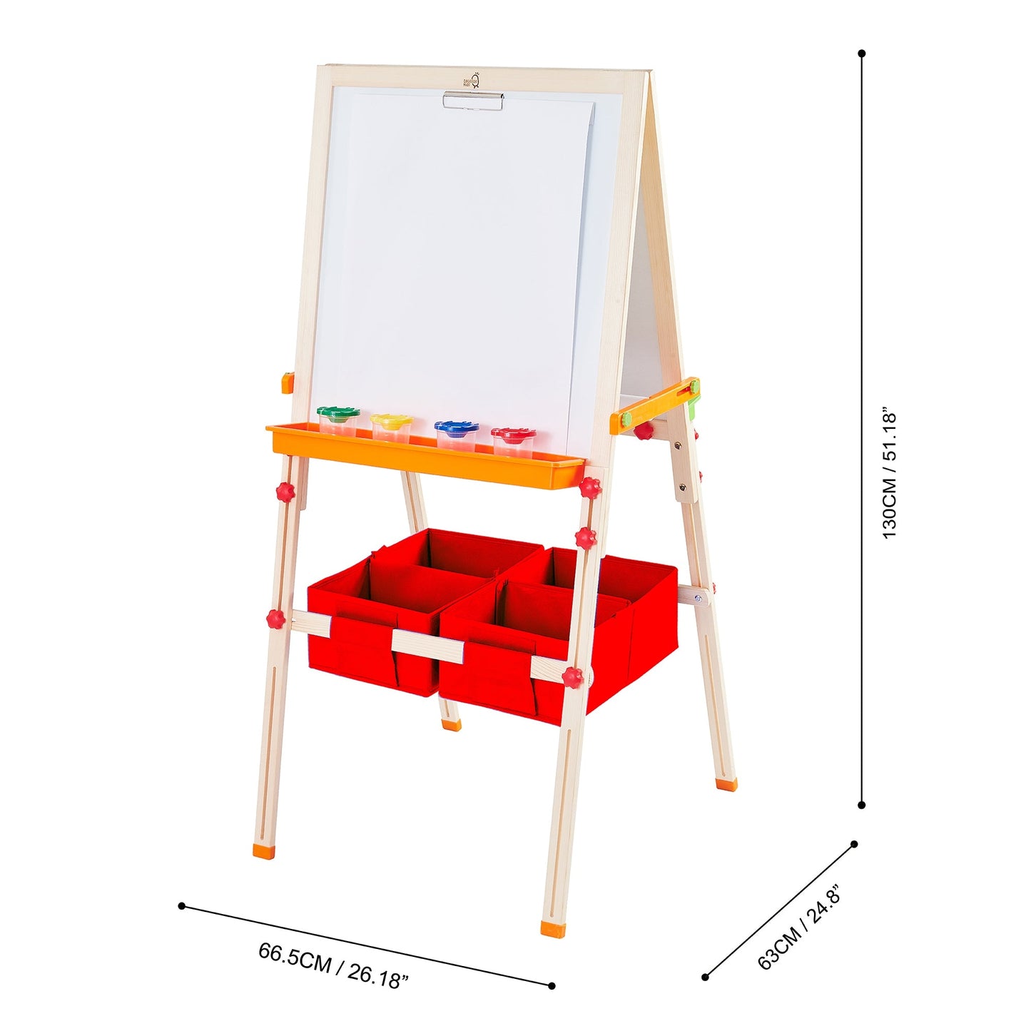 Kids Easel Chalkboard Blackboard Whiteboard Adjust Height TK-FB028R