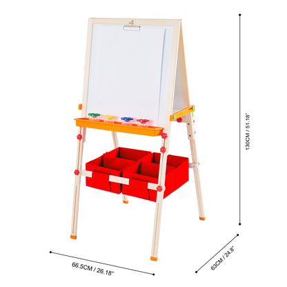 Kids Easel Chalkboard Blackboard Whiteboard Adjust Height TK-FB028R