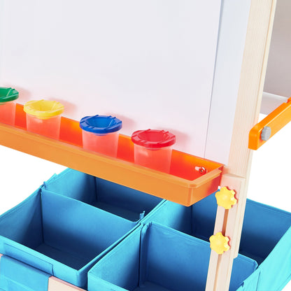 Kids Easel Chalkboard Blackboard Whiteboard Adjust Height TK-FB028R