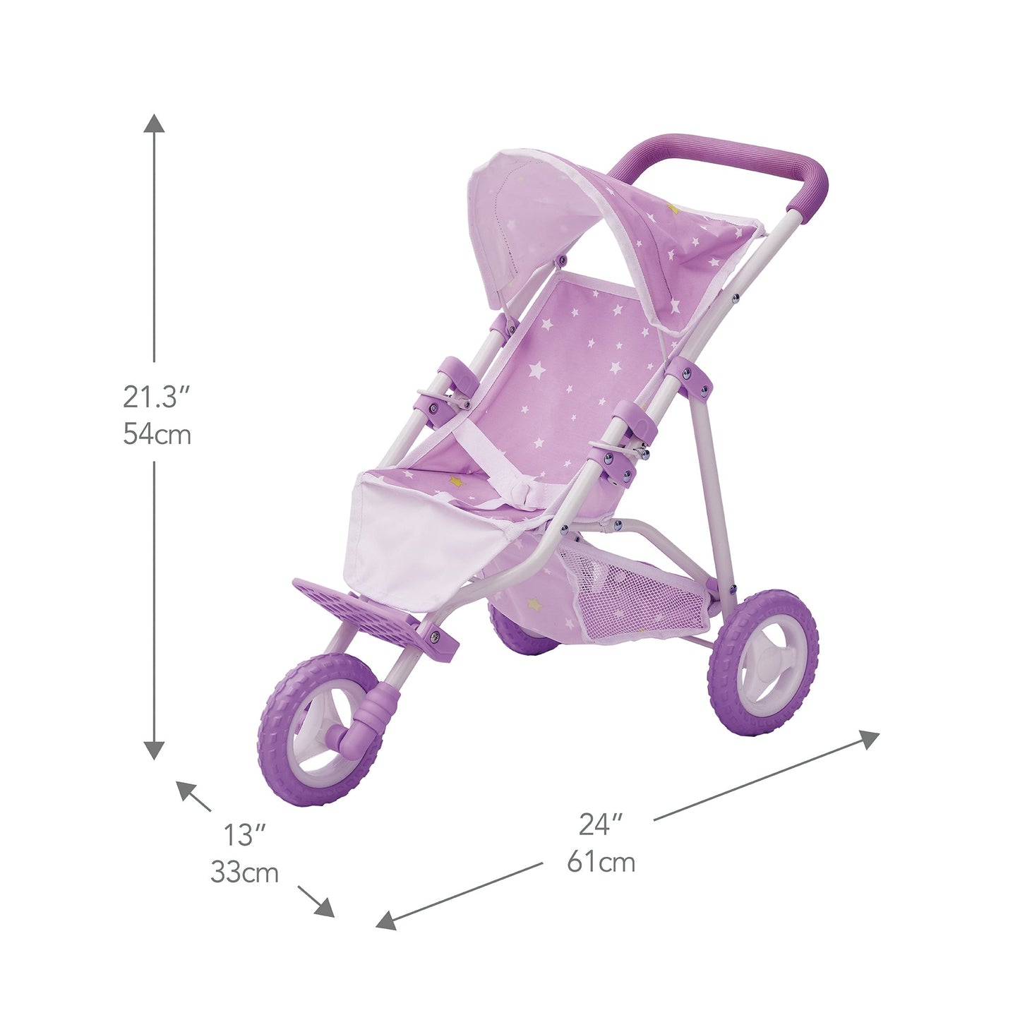 Olivia's Little World Dolls Star Pram Stroller Pushchair For Baby Dolls OL-00006