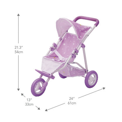 Olivia's Little World Dolls Star Pram Stroller Pushchair For Baby Dolls OL-00006