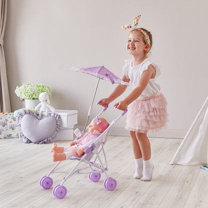 Olivia's Little World Baby Doll Stroller Pushchair & Parasol Purple OL-00005