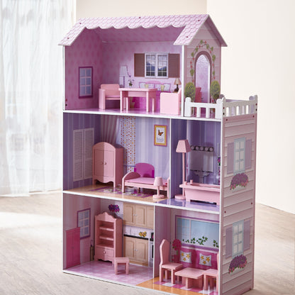 Olivia's Little World Dolls House Wooden Doll House & 13 Accessories KYD-10922A
