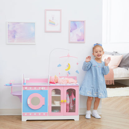 Olivia's Little World  6-in-1 Doll Changing  Station Nursery & 6 Accessories