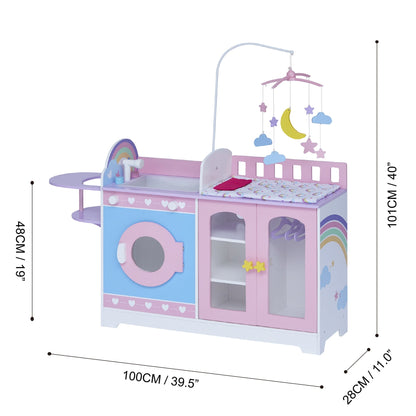 Olivia's Little World  6-in-1 Doll Changing  Station Nursery & 6 Accessories