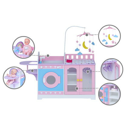 Olivia's Little World  6-in-1 Doll Changing  Station Nursery & 6 Accessories
