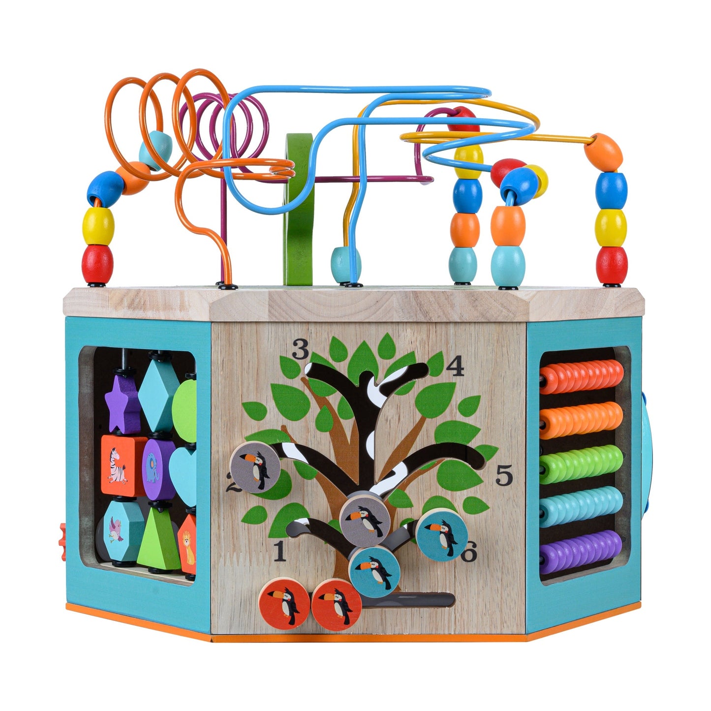 Preschool 7 in 1 Large Educational Wooden Activity Cube PS-T0005
