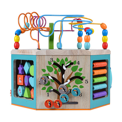 Preschool 7 in 1 Large Educational Wooden Activity Cube PS-T0005