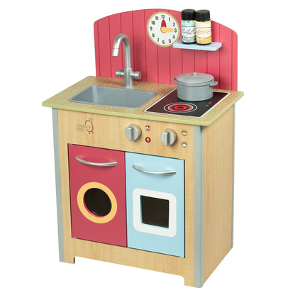 Porto Small Interactive Wooden Kitchen Playset &  4 Accessories
