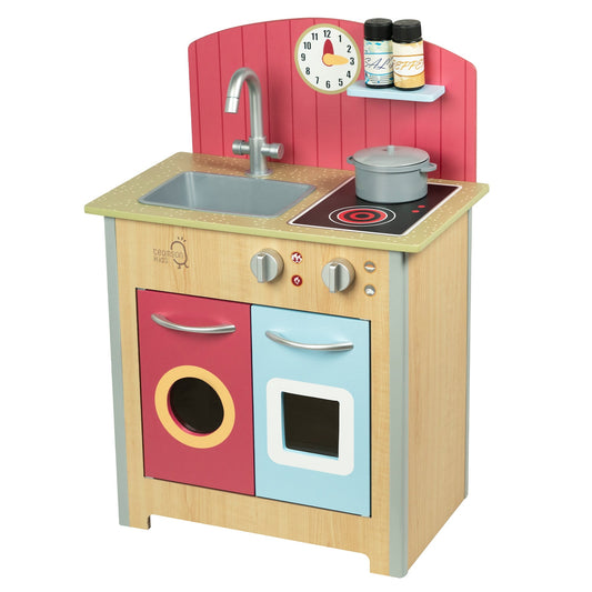 Porto Small Interactive Wooden Kitchen Playset &  4 Accessories