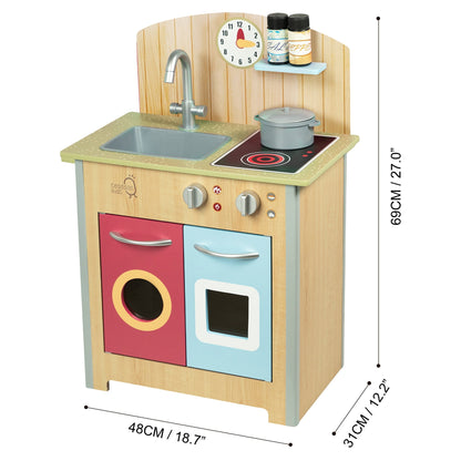 Porto Small Interactive Wooden Kitchen Playset &  4 Accessories
