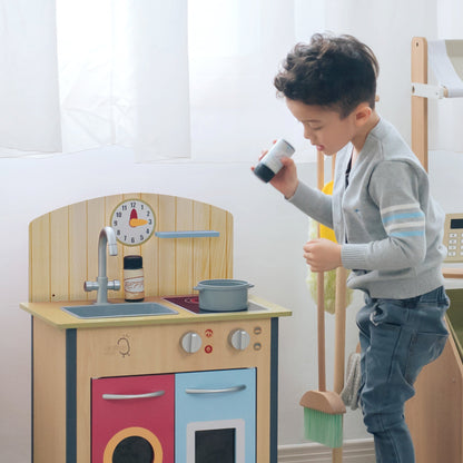 Porto Small Interactive Wooden Kitchen Playset &  4 Accessories