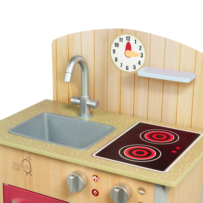 Porto Small Interactive Wooden Kitchen Playset &  4 Accessories