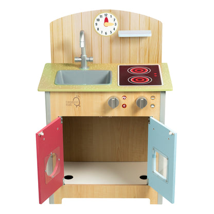 Porto Small Interactive Wooden Kitchen Playset &  4 Accessories
