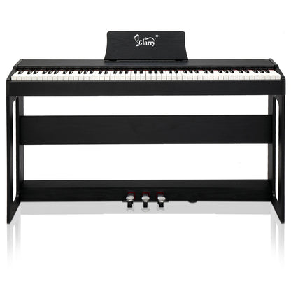 Glarry GDP-104 88 Keys Full Weighted Keyboards Digital Piano with Furniture Stand, Power Adapter, Triple Pedals, Headphone, for All Experience Levels Black