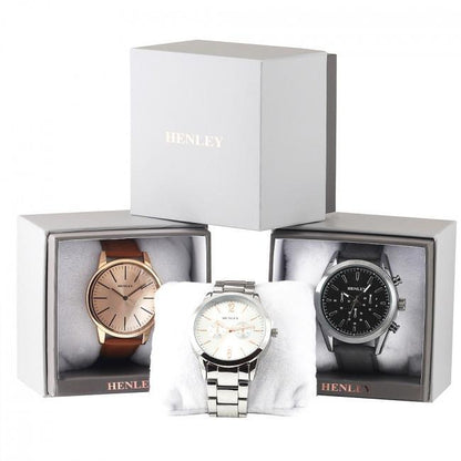 Henley Men's Blue Laser Lens Dial Red Silicone Sports Rubber Strap Watch H02202.10