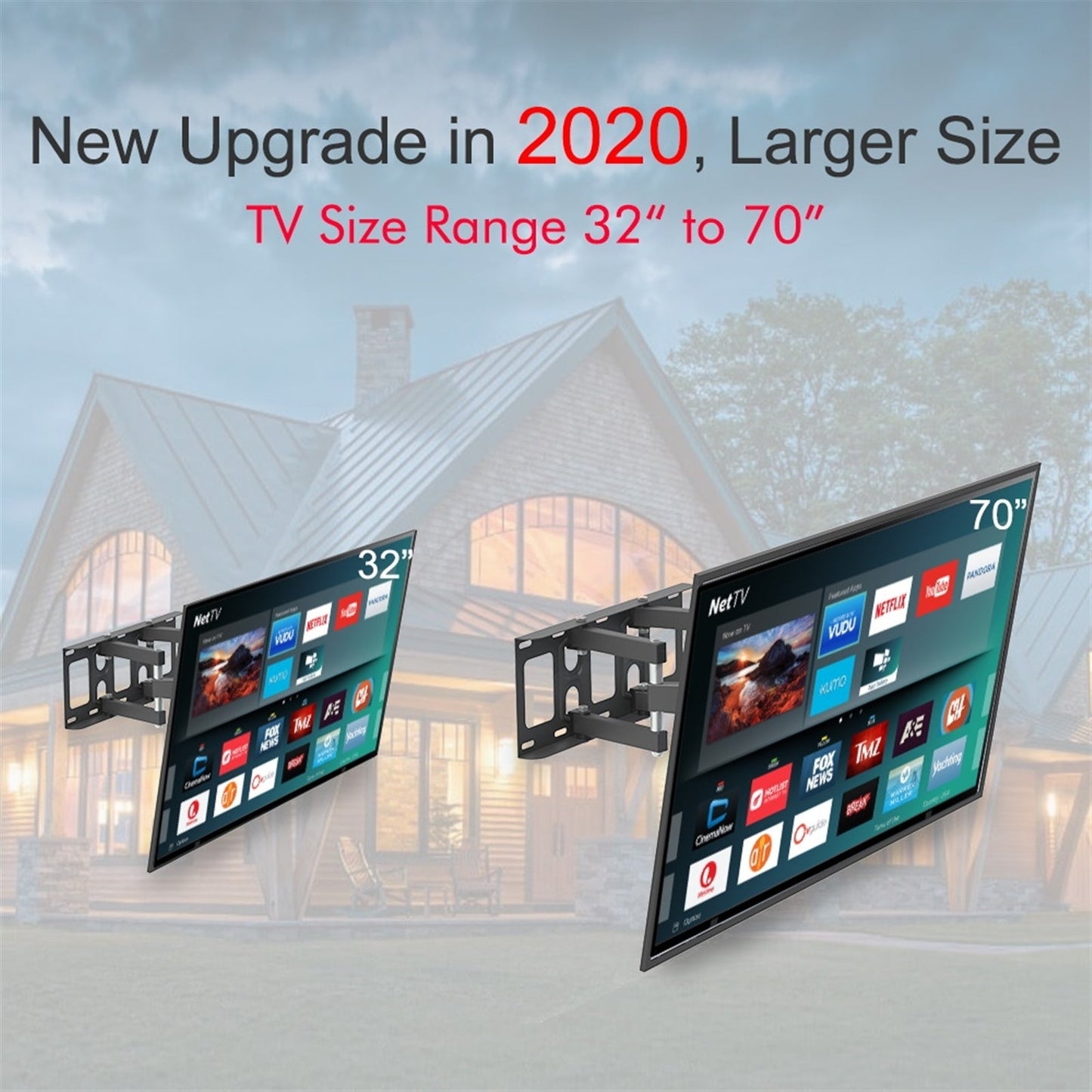 32-70 Inch Double Pendulum Large Base TV Stand Tmds-101 Bearing 50Kg/Vese600*400/Upper And Lower-10~ 10?
