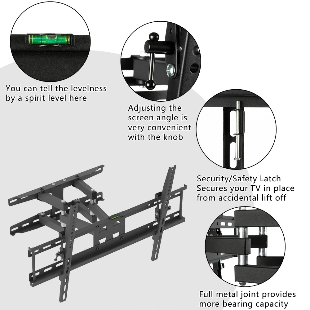 TMDS-204 32"-70" 110Lbs VESA600*400 Full Motion TV Wall Mount Tilt Range 0-15?